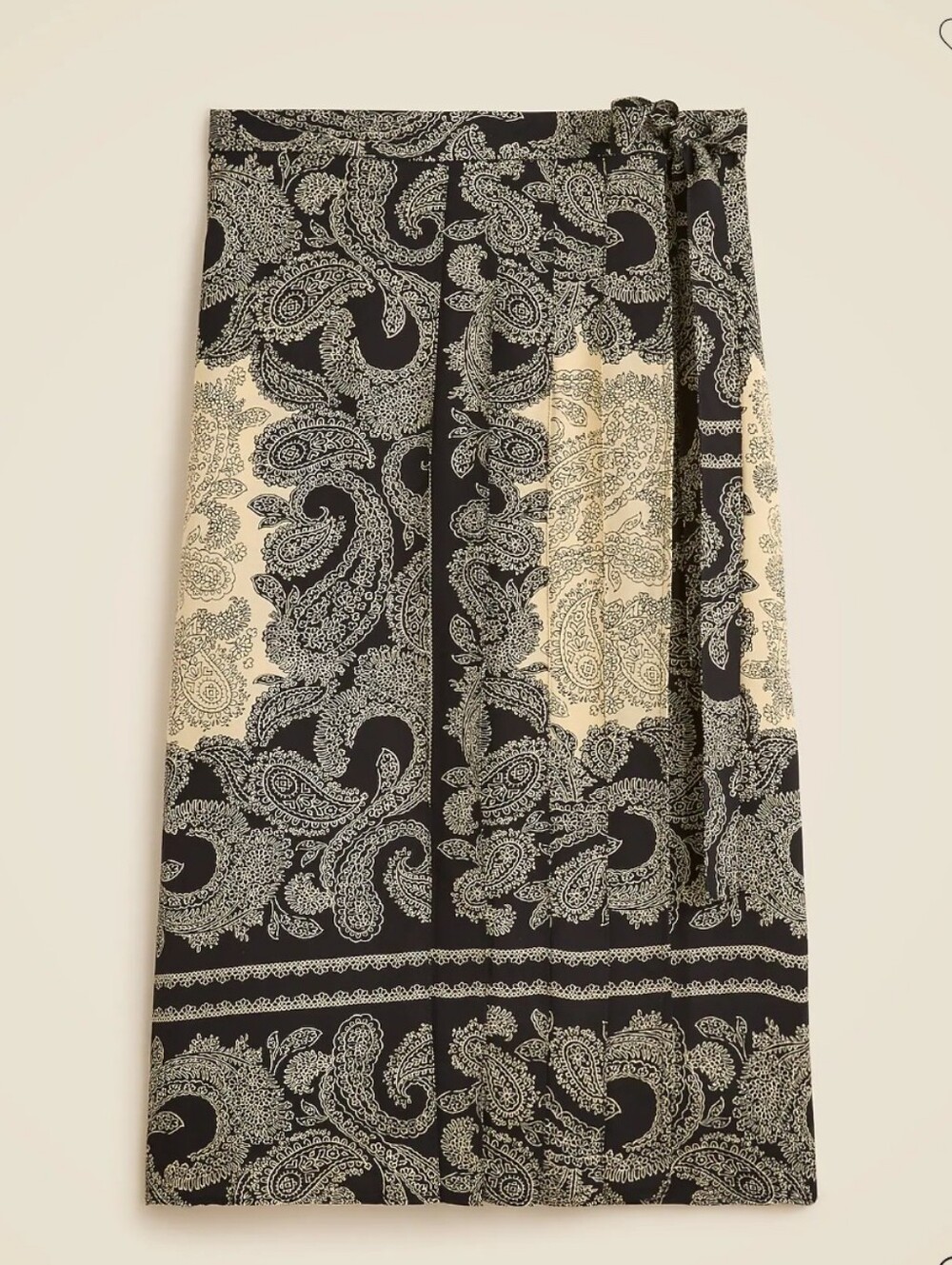 J Crew Pleated wrap skirt in paisley scarf print CP205